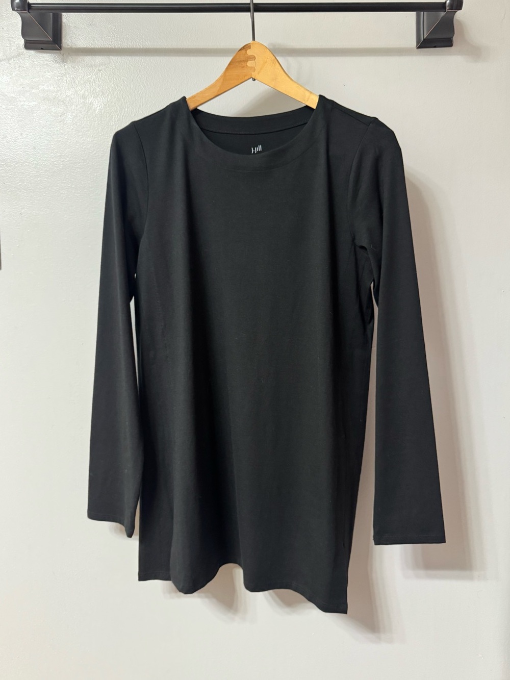 J. Jill Luxe Black Long-Sleeve Crewneck Top Tunic XS